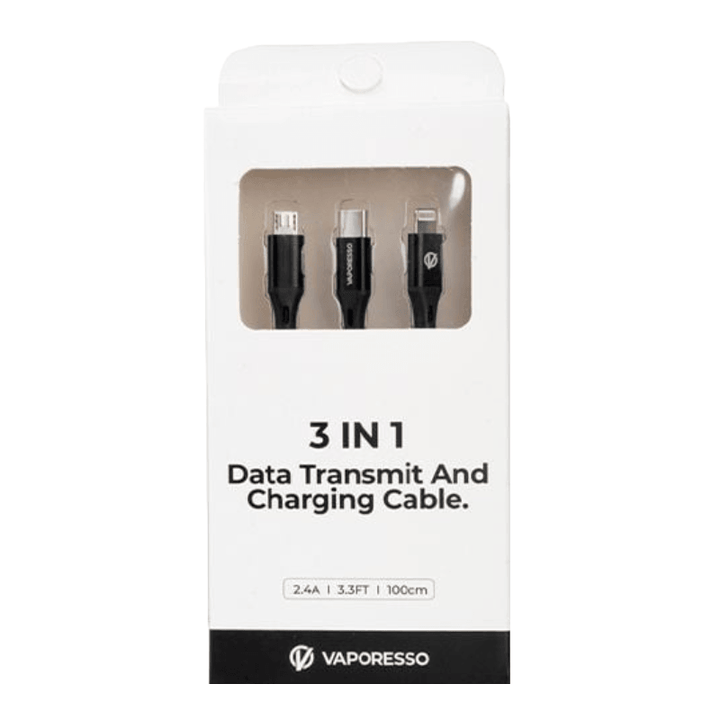 Vaporesso 3 in 1 Data Transmit & Charging Cable | Free UK Delivery | Lincolnshire Vapours