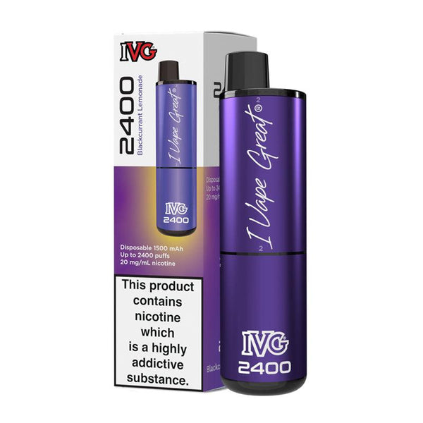 IVG 2400 - Blackcurrant Lemonade Disposable Vape | Free UK Delivery | Lincolnshire Vapours