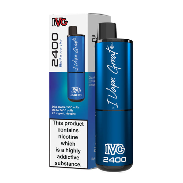 IVG 2400 - Blue Raspberry Ice Disposable Vape | Free UK Delivery | Lincolnshire Vapours