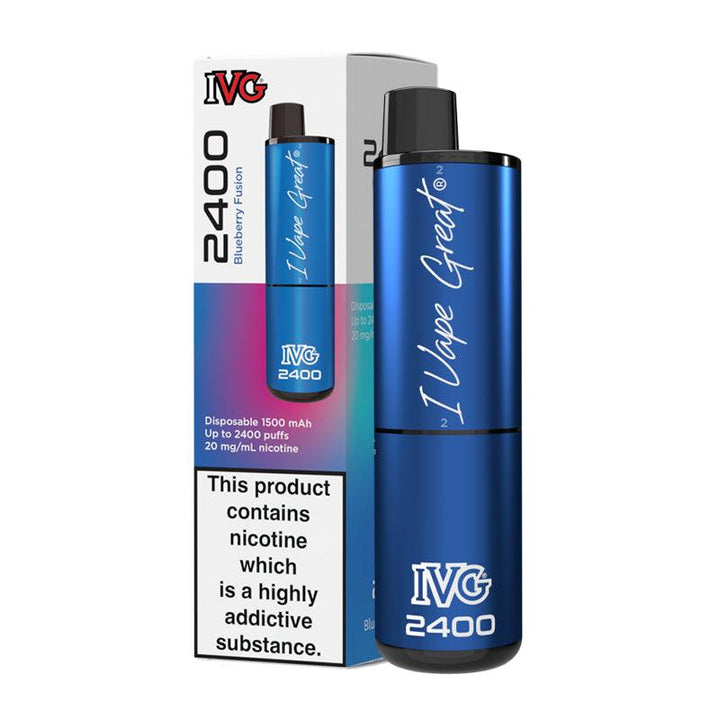 IVG 2400 - Blueberry Fusion Disposable Vape | Free UK Delivery | Lincolnshire Vapours