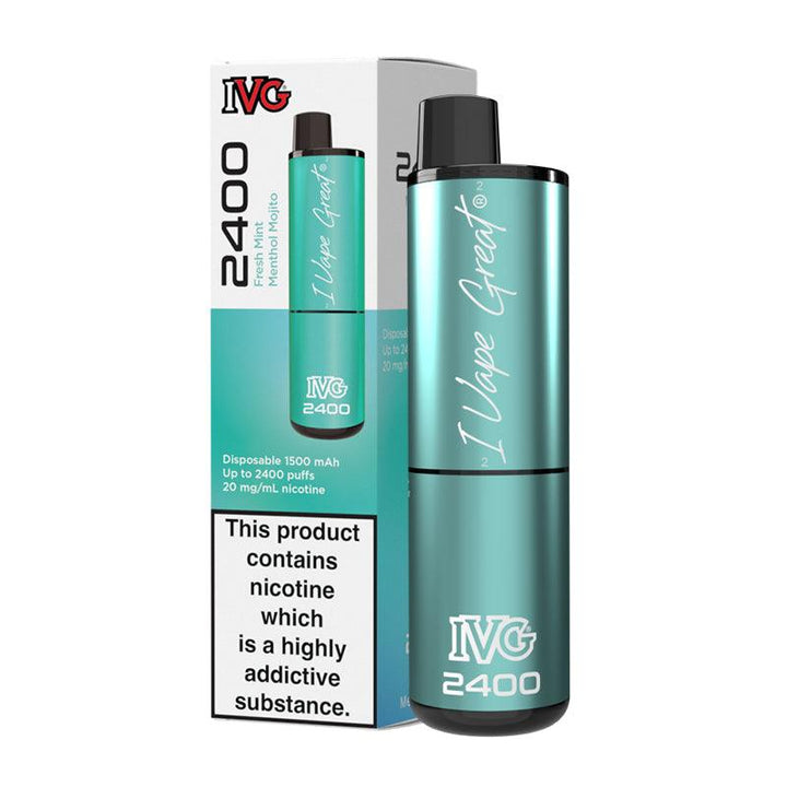 IVG 2400 - Fresh Mint Menthol Mojito Disposable Vape | Free UK Delivery | Lincolnshire Vapours