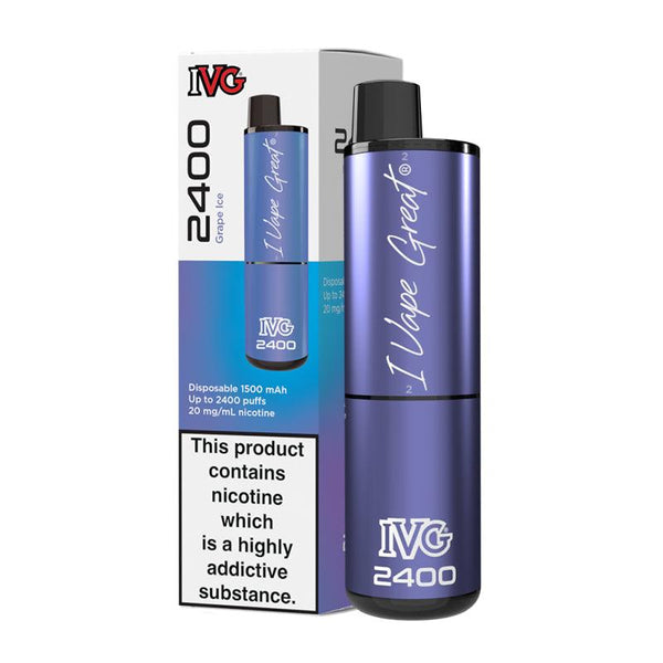 IVG 2400 - Grape Ice Disposable Vape | Free UK Delivery | Lincolnshire Vapours