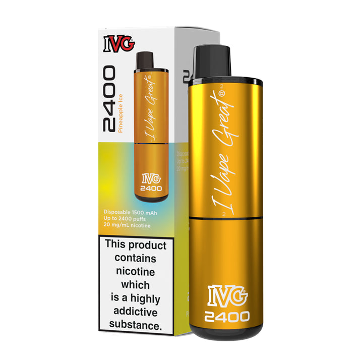 IVG 2400 - Pineapple Ice Disposable Vape | Free UK Delivery | Lincolnshire Vapours