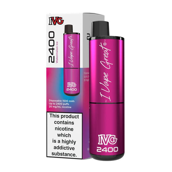 IVG 2400 - Watermelon Ice Disposable Vape | Free UK Delivery | Lincolnshire Vapours