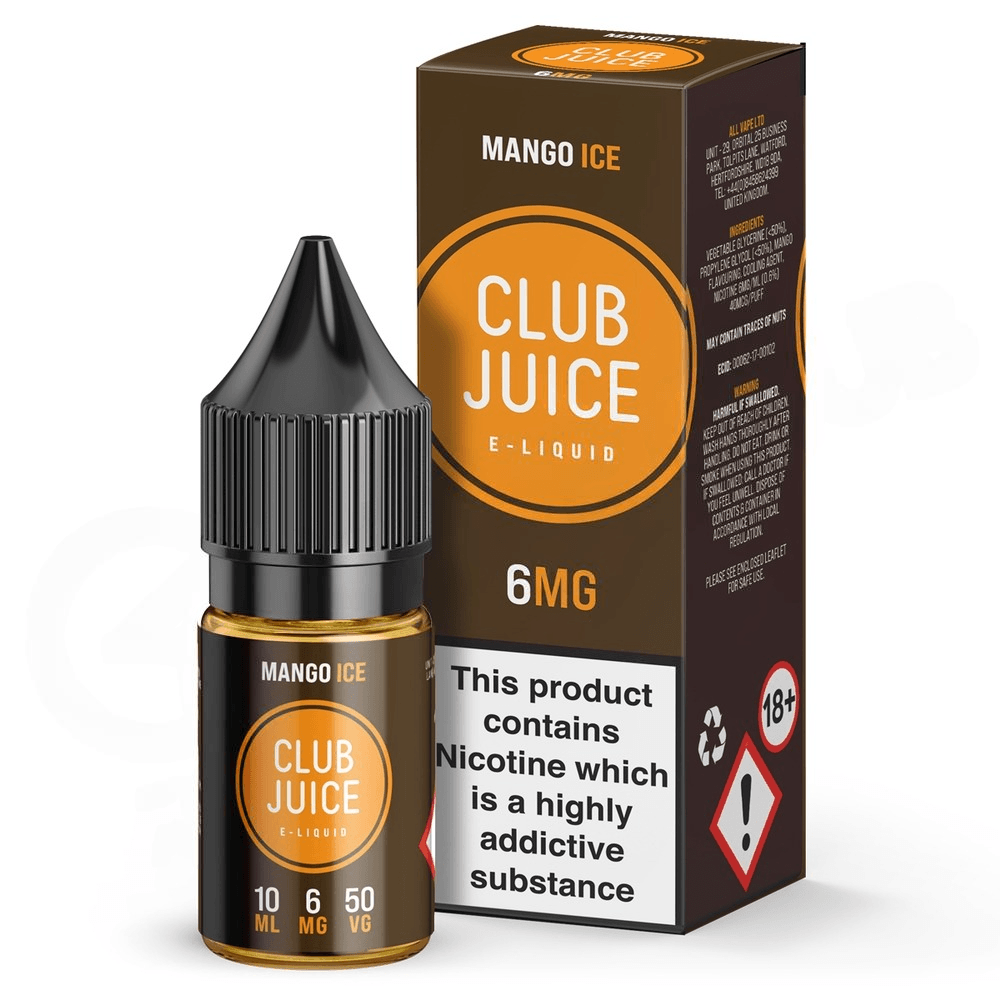 Club Juice 50/50 - Mango Ice 10ml | Lincolnshire Vapours