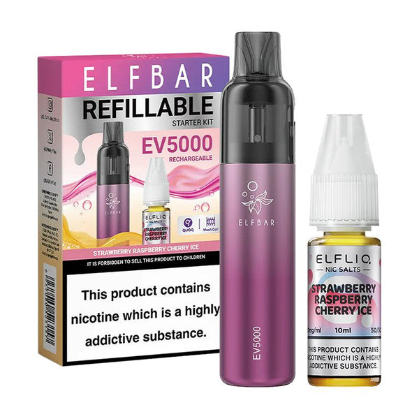 Elf Bar EV5000 - Strawberry Raspberry Cherry Ice Refillable Disposable Pod Kit Elf Bar EV5000 - Strawberry Raspberry Cherry Ice Refillable Disposable Pod Kit - Default Title | Free UK Delivery | Lincolnshire Vapours