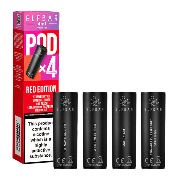 Elf Bar 4 in 1 - Red Edition Prefilled Pods (4 Pack)