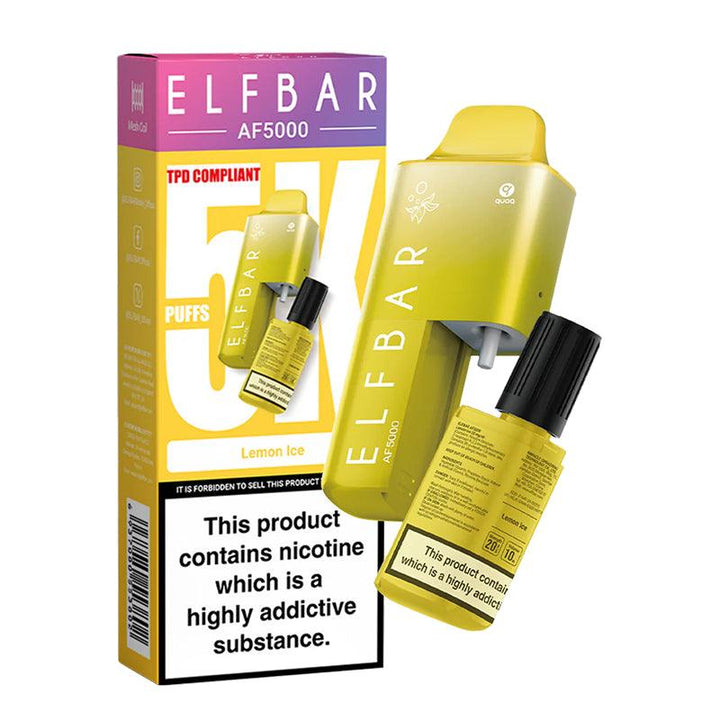 Elf Bar AF5000 - Lemon Ice Disposable Vape | Free UK Delivery | Lincolnshire Vapours