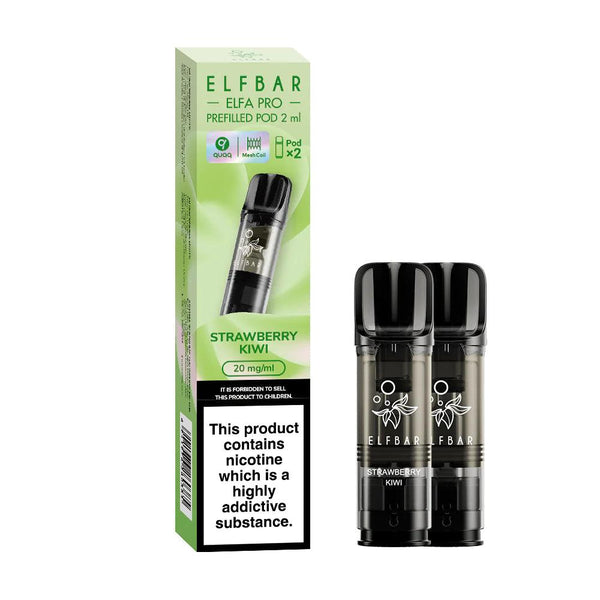 Elf Bar Elfa Pro - Strawberry Kiwi Prefilled Pods (2 Pack) Elf Bar Elfa Pro - Strawberry Kiwi Prefilled Pods (2 Pack) - 20mg | Free UK Delivery | Lincolnshire Vapours