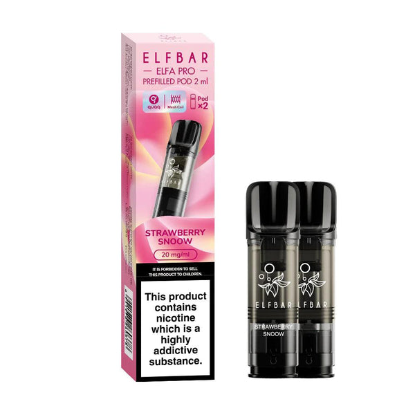 Elf Bar Elfa Pro - Strawberry Snoow (Strawberry Ice Cream) Prefilled Pods (2 Pack) Elf Bar Elfa Pro - Strawberry Snoow (Strawberry Ice Cream) Prefilled Pods (2 Pack) - 20mg | Free UK Delivery | Lincolnshire Vapours