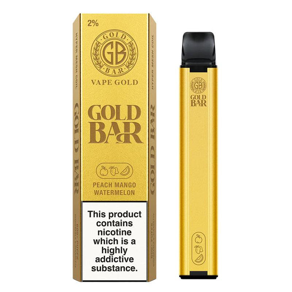 Gold Bar 600 - Peach Mango Watermelon Disposable Vape Gold Bar 600 - Peach Mango Watermelon Disposable Vape - 20mg | Free UK Delivery | Lincolnshire Vapours