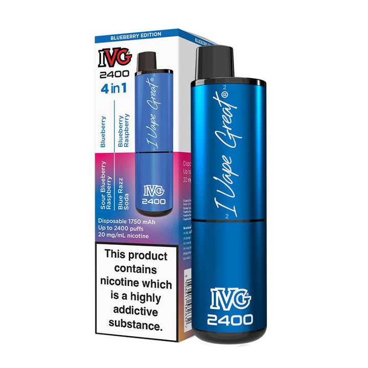 IVG 2400 - Multi Flavour Blueberry Edition Disposable Vape | Free UK Delivery | Lincolnshire Vapours