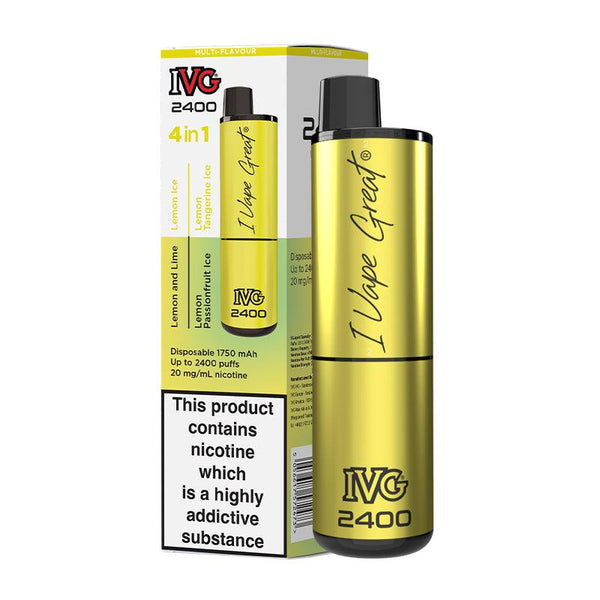 IVG 2400 - Multi Flavour Lemon Edition Disposable Vape | Free UK Delivery | Lincolnshire Vapours