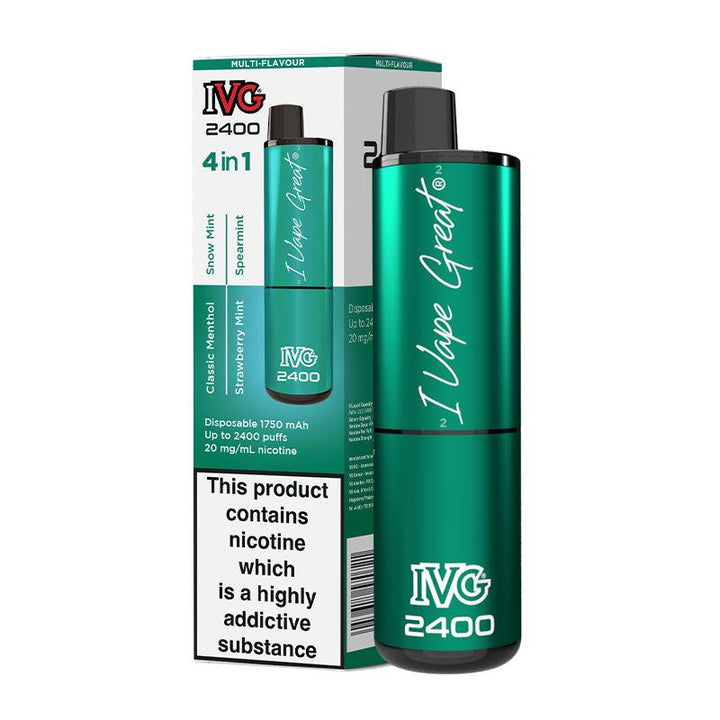 IVG 2400 - Multi Flavour Mint Edition Disposable Vape | Free UK Delivery | Lincolnshire Vapours