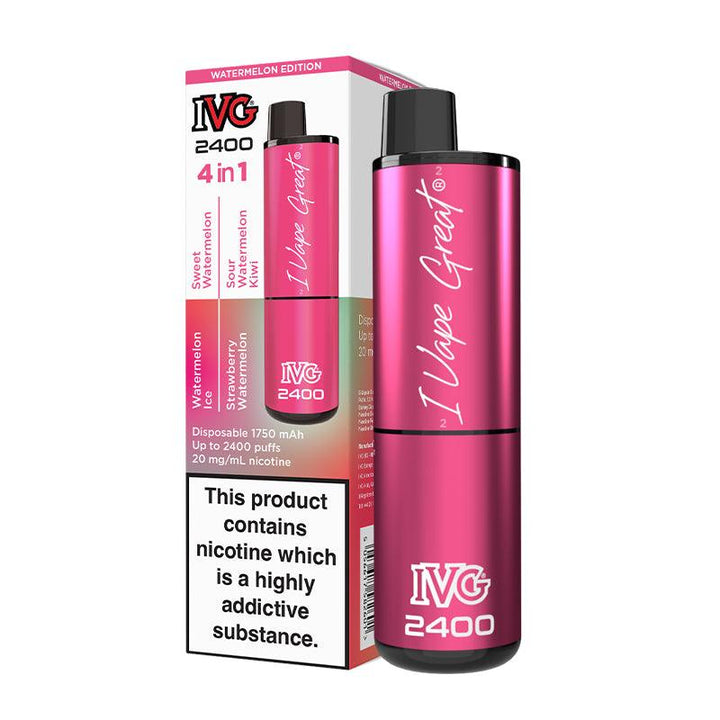 IVG 2400 - Multi Flavour Watermelon Edition Disposable Vape | Free UK Delivery | Lincolnshire Vapours