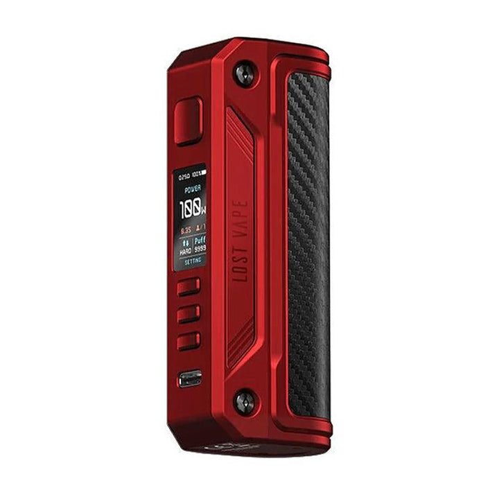 Lost Vape Thelema Solo 100W Mod Lost Vape Thelema Solo 100W Mod - Matte Red / Carbon Fiber | Free UK Delivery | Lincolnshire Vapours