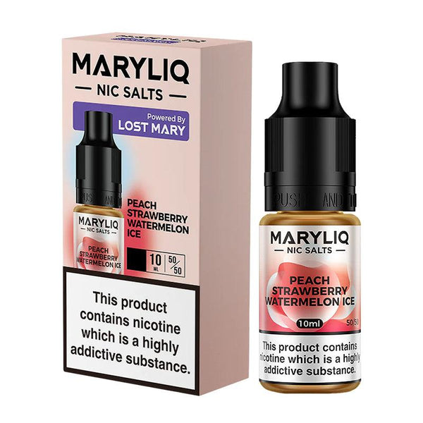 Lost Mary MARYLIQ - Peach Strawberry Watermelon Ice Nic Salt 10ml | Free UK Delivery | Lincolnshire Vapours