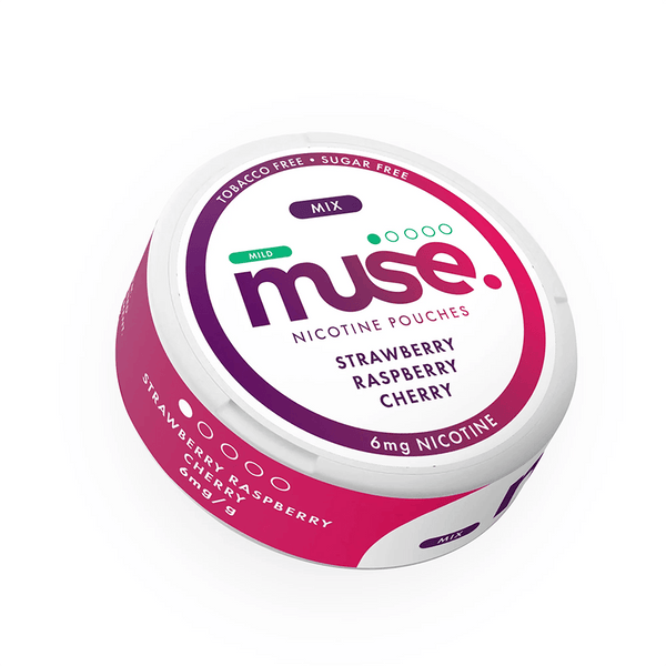 Muse Mix Nicotine Pouches - 20 Pouches 6mg - Strawberry Raspberry Cherry | Free UK Delivery | Lincolnshire Vapours