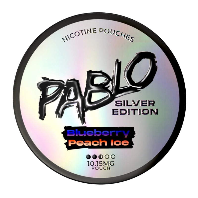 Pablo Silver Edition Nicotine Pouches - Blueberry Peach Ice - 20 Pouches