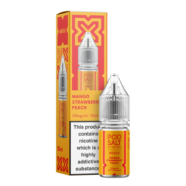 Pod Salt Nexus - Mango Strawberry Peach 10ml | Free UK Delivery | Lincolnshire Vapours