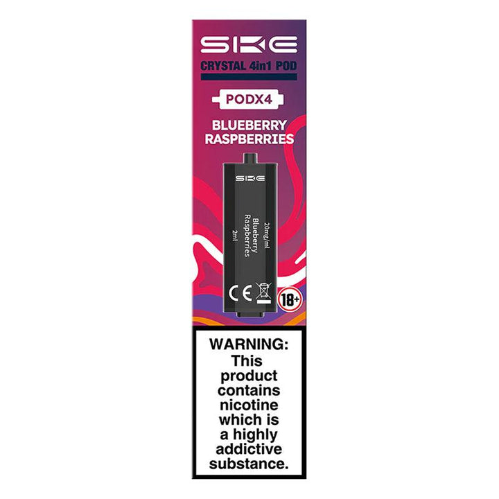 SKE Crystal 2400 4-In-1 - Blueberry Raspberries Pre-filled Pods | Free UK Delivery | Lincolnshire Vapours