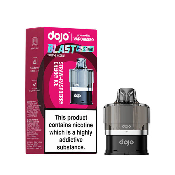 Vaporesso Dojo Blast 6000 - Straw-Raspberry Cherry Ice Prefilled Pod & Refill