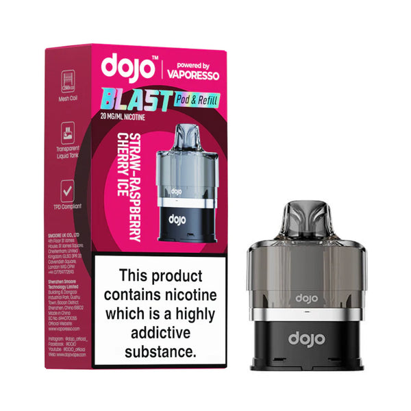 Vaporesso Dojo Blast 6000 - Straw-Raspberry Cherry Ice Prefilled Pod & Refill