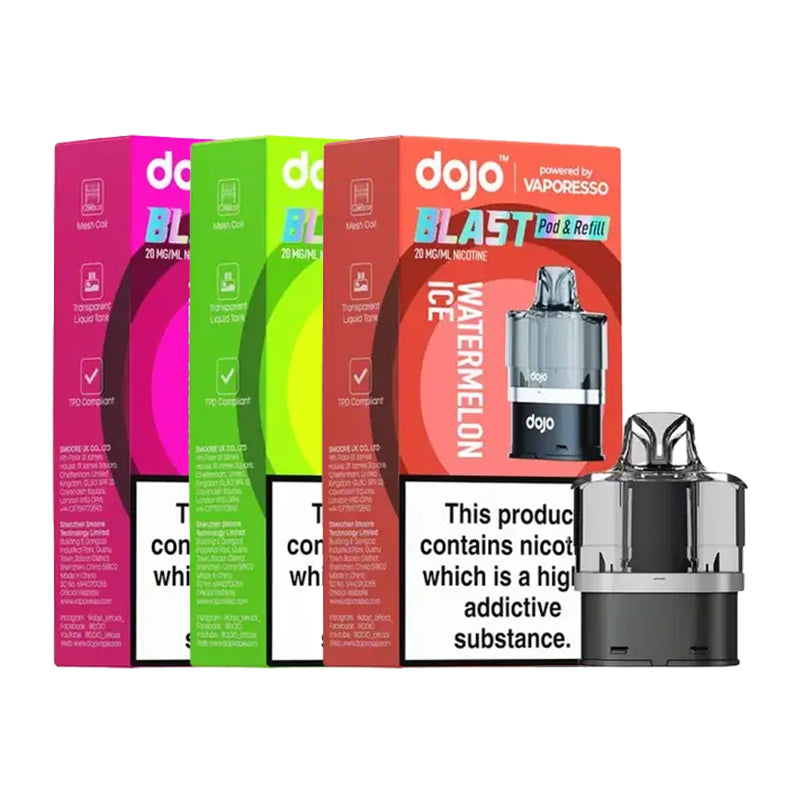 Vaporesso Dojo Blast 6000 Prefilled Pod & Refill Tagged "Collection_Coils/ Pods" Lincolnshire Vapours Vaporesso Dojo Blast 6000 Prefilled Pod & Refill Tagged "Collection_Coils/ Pods" Lincolnshire Vapours