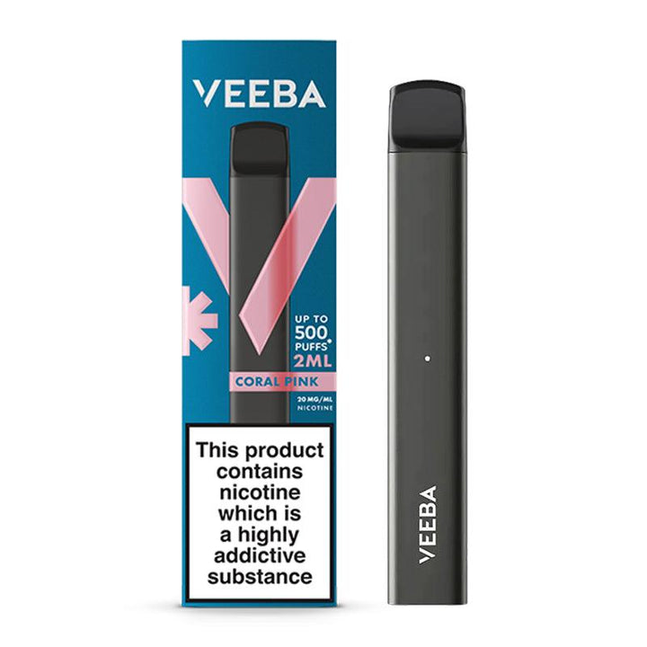 Veeba - Coral Pink Disposable Vape Veeba - Coral Pink Disposable Vape - Default Title | Free UK Delivery | Lincolnshire Vapours