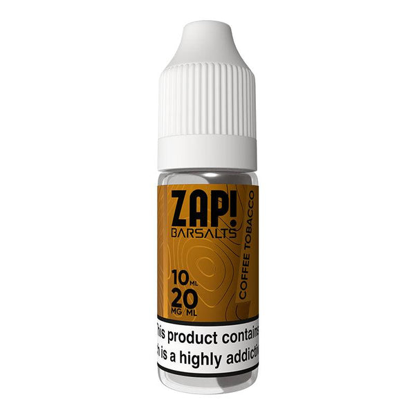 ZAP! Bar Salts - Coffee Tobacco Nic Salt 10ml | Free UK Delivery | Lincolnshire Vapours