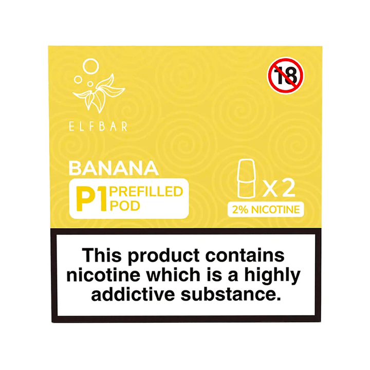 Elf Bar Mate 500 P1 Banana Prefilled Pods (2 Pack) Elf Bar Mate 500 P1 Banana Prefilled Pods (2 Pack) - undefined | Free UK Delivery | Lincolnshire Vapours