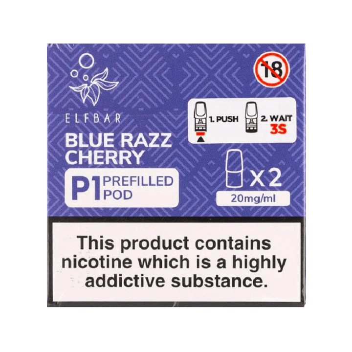 Elf Bar Mate 500 P1 Blue Razz Cherry Prefilled Pods (2 Pack) | Free UK Delivery | Lincolnshire Vapours