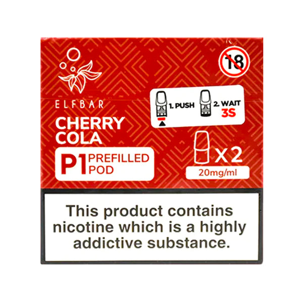 Elf Bar Mate 500 P1 Cherry Cola Prefilled Pods (2 Pack) Elf Bar Mate 500 P1 Cherry Cola Prefilled Pods (2 Pack) - undefined | Free UK Delivery | Lincolnshire Vapours
