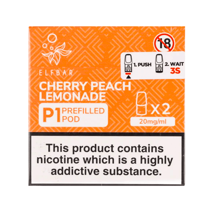 Elf Bar Mate 500 P1 Cherry Peach Lemonade Prefilled Pods (2 Pack) | Free UK Delivery | Lincolnshire Vapours