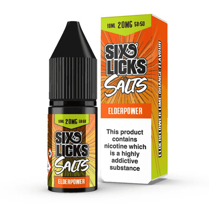 Six Licks Salts - Elderpower 10ml Six Licks Salts - Elderpower 10ml - undefined | Free UK Delivery | Lincolnshire Vapours