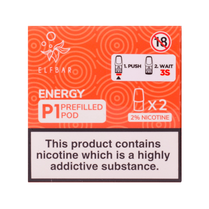 Elf Bar Mate 500 P1 Energy Pods (2 Pack) | Free UK Delivery | Lincolnshire Vapours