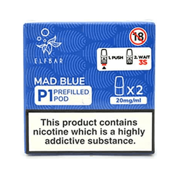 Elf Bar Mate 500 P1 Mad Blue Prefilled Pods (2 Pack) Elf Bar Mate 500 P1 Mad Blue Prefilled Pods (2 Pack) - undefined | Free UK Delivery | Lincolnshire Vapours