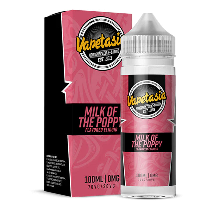 Vapetasia - Milk of the Poppy 100ml Shortfill | Free UK Delivery | Lincolnshire Vapours