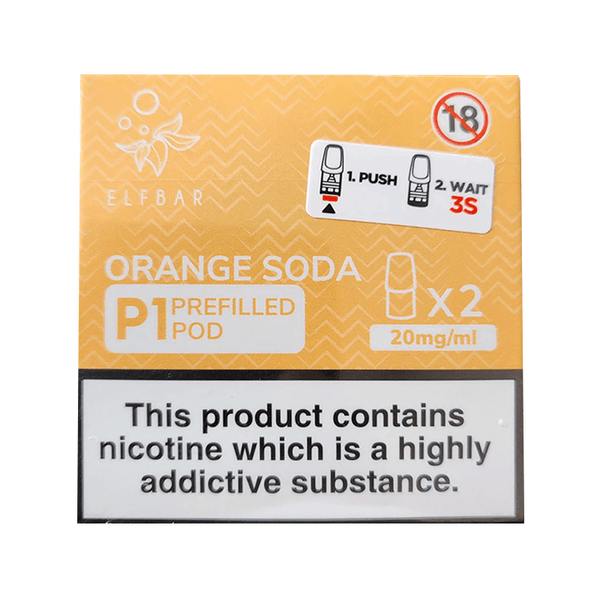 Elf Bar Mate 500 P1 Orange Soda Pods (2 Pack) | Free UK Delivery | Lincolnshire Vapours