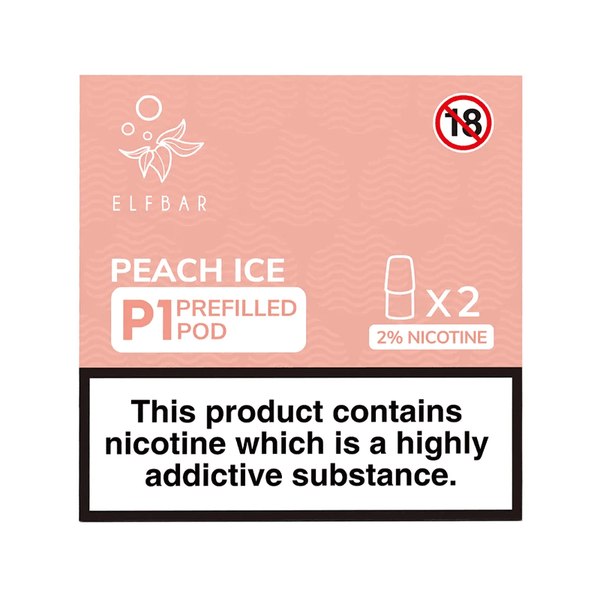 Elf Bar Mate 500 P1 Peach Ice Pods (2 Pack) | Free UK Delivery | Lincolnshire Vapours