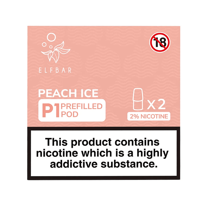 Elf Bar Mate 500 P1 Peach Ice Pods (2 Pack) | Free UK Delivery | Lincolnshire Vapours