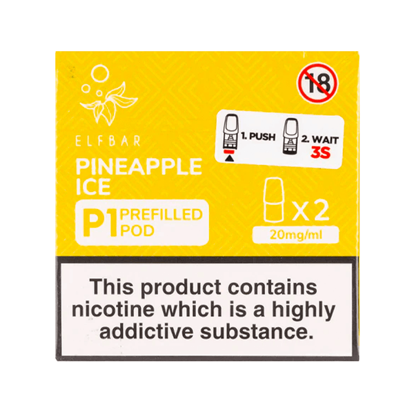 Elf Bar Mate 500 P1 Pineapple Ice Prefilled Pods (2 Pack) Elf Bar Mate 500 P1 Pineapple Ice Prefilled Pods (2 Pack) - undefined | Free UK Delivery | Lincolnshire Vapours