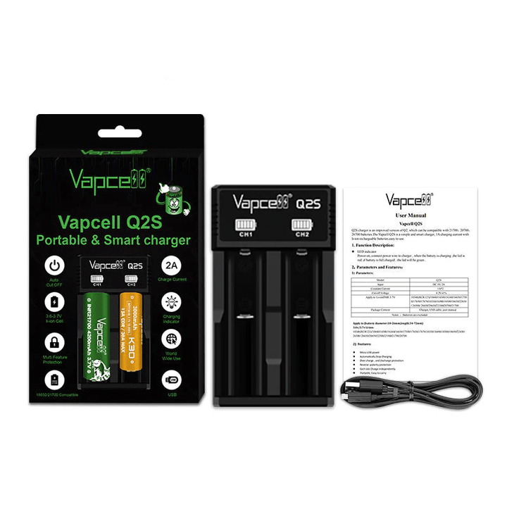 Vapcell Q2S Charger Vapcell Q2S Charger - undefined | Free UK Delivery | Lincolnshire Vapours