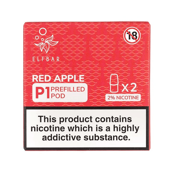 Elf Bar Mate 500 P1 Red Apple Prefilled Pods (2 Pack) | Free UK Delivery | Lincolnshire Vapours