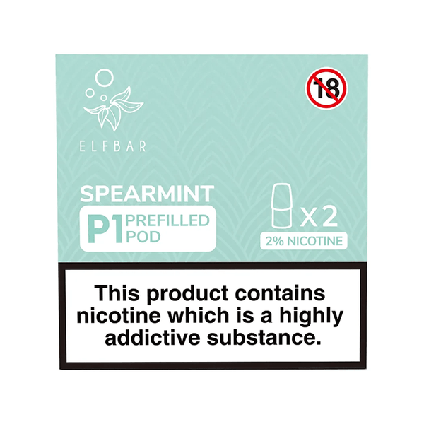 Elf Bar Mate 500 P1 Spearmint Pods (2 Pack) | Free UK Delivery | Lincolnshire Vapours