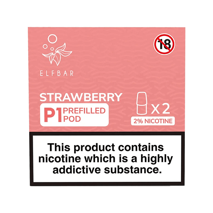 Elf Bar Mate 500 P1 Strawberry Pods (2 Pack) | Free UK Delivery | Lincolnshire Vapours