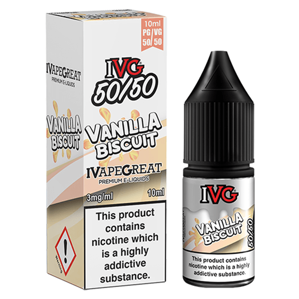 IVG 50/50 - Vanilla Biscuit 10ml | Free UK Delivery | Lincolnshire Vapours