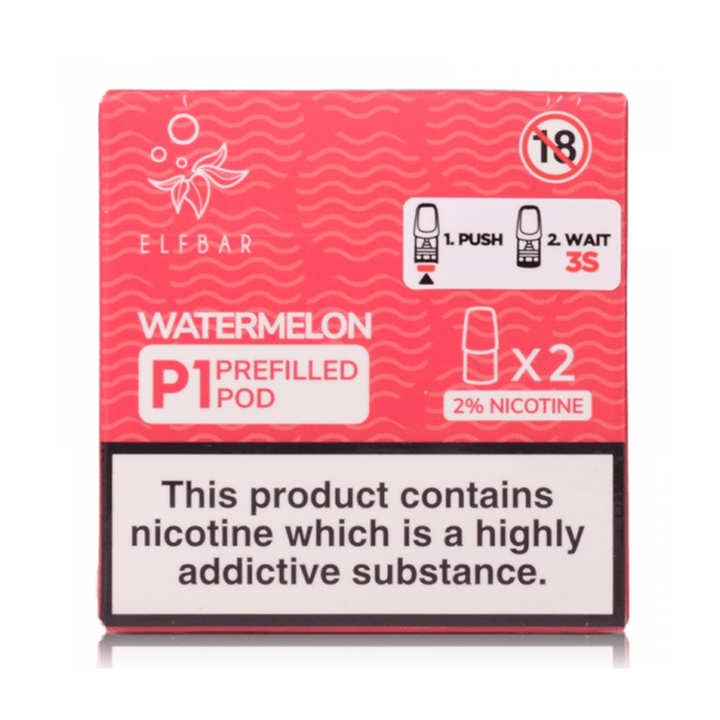 Elf Bar Mate 500 P1 Watermelon Prefilled Pods (2 Pack) | Free UK Delivery | Lincolnshire Vapours